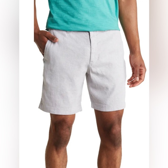 Tommy Bahama Linen Blend Shorts Chino Flat Front Gray Size 42 Mens - Picture 5 of 16